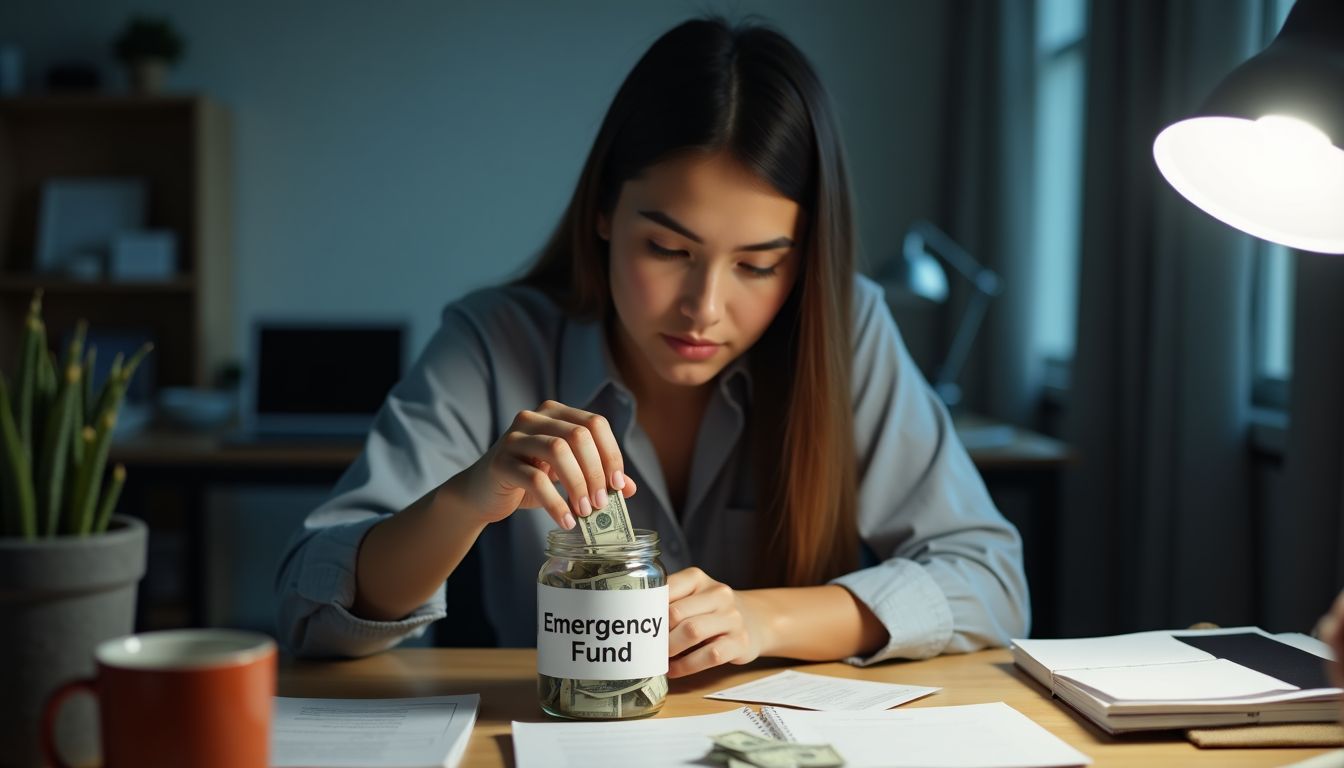 A young professional focused on saving money for an emergency fund.