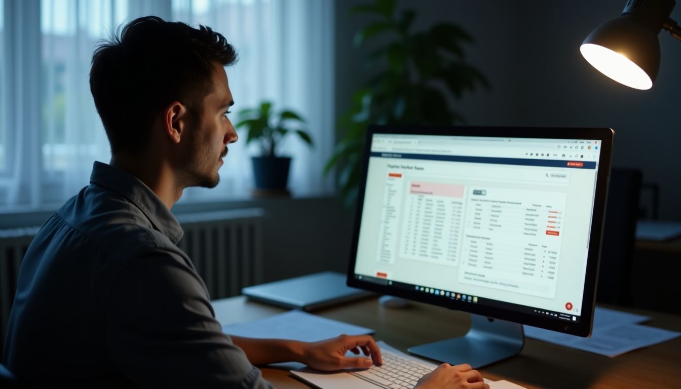 An investor researching Equity-Linked Notes in a home office.